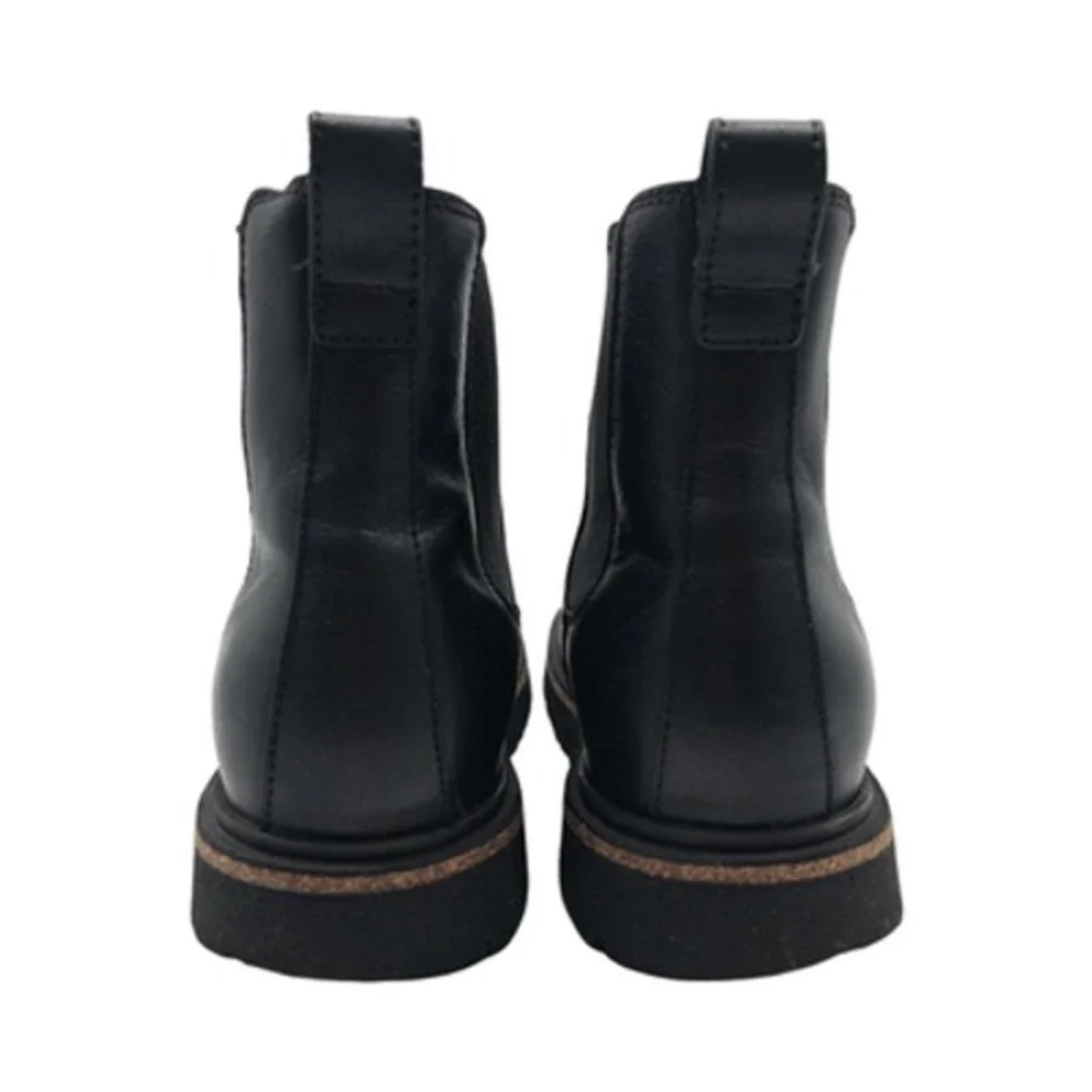 Birkenstock Boots Womens Size 9 Black Leather Chelsea Ankle Lug Sole Pull On